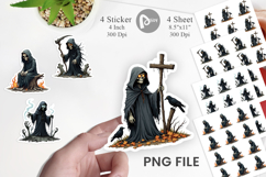 Grumpy Grim Reaper Sticker Product Image 1