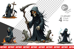 Grumpy Grim Reaper Clipart Product Image 1