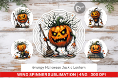 Wind Spinner Grumpy Jack o Lantern Product Image 1