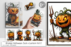 Digital Paper Grumpy Jack o Lantern Product Image 1