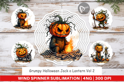 Wind Spinner Grumpy Jack o Lantern Product Image 1