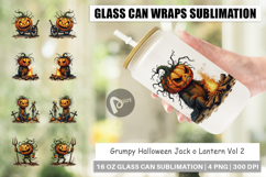 Glass Can Grumpy Jack o Lantern Product Image 1