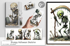 Digital Paper Grumpy Skeleton Product Image 1