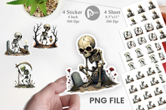Grumpy Skeleton Sticker Product Image 1