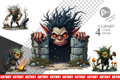 Grumpy Troll Clipart Product Image 1