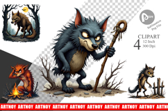 Grumpy Werewolf Clipart Product Image 1