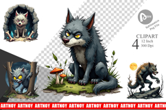 Grumpy Werewolf Clipart Product Image 1