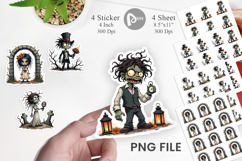 Grumpy Zombie Couple Sticker Product Image 1