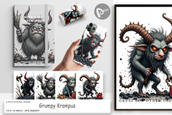 Digital Paper Grumpy Krampus Product Image 1