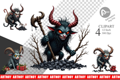 Grumpy Krampus Clipart Product Image 1