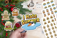 Grumpy Melting Snowman Sticker Product Image 1