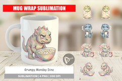 Grumpy Monday Dino Mug Wrap Product Image 1