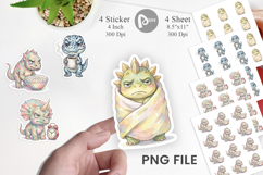 Grumpy Monday Dino Sticker Product Image 1