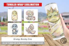 Grumpy Monday Dino Tumbler Product Image 1