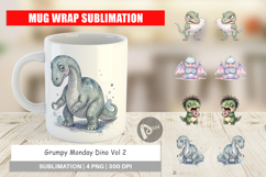 Grumpy Monday Dino Mug Wrap Product Image 1