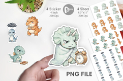 Grumpy Morning Dinosaur Sticker Product Image 1