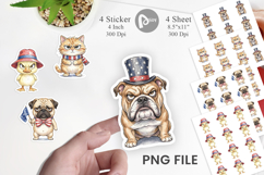 Grumpy Patriotic Pets Sticker Product Image 1