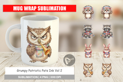 Grumpy Patriotic Pets Mug Wrap Product Image 1