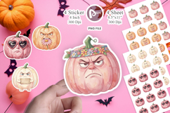 Grumpy Pink Pumpkin Sticker Product Image 1