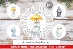 Grumpy Rainy Day Ghost Art Wind Spinner Product Image 1