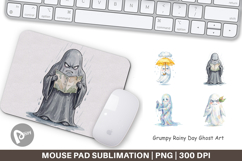 Grumpy Rainy Day Ghost Art Mouse Pad Product Image 1