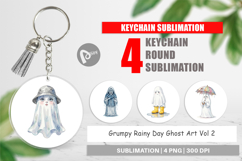 Grumpy Rainy Day Ghost Art Keychain Product Image 1