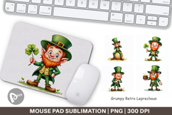 Grumpy Retro Leprechaun Mouse Pad Product Image 1