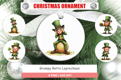 Grumpy Retro Leprechaun Ornament Product Image 1