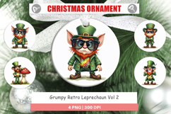 Grumpy Retro Leprechaun Ornament Product Image 1