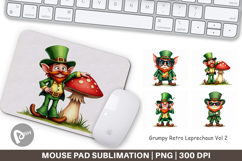 Grumpy Retro Leprechaun Mouse Pad Product Image 1