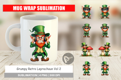 Grumpy Retro Leprechaun Mug Wrap Product Image 1