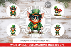Grumpy Retro Leprechaun Wind Spinner Product Image 1