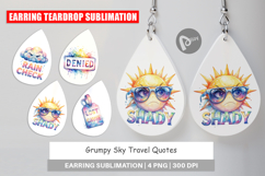 Grumpy Sky Travel Quotes Earring Product Image 1