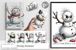 Digital Paper Grumpy Snowman Product Image 1