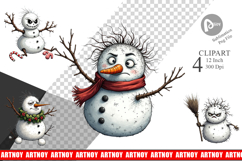 Grumpy Snowman Clipart Product Image 1