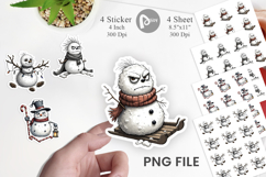 Grumpy Snowman Sticker Product Image 1