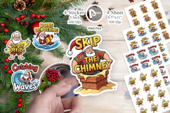 Grumpy Surfer Santa Sticker Product Image 1