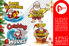 Grumpy Surfer Santa Sublimation Product Image 1