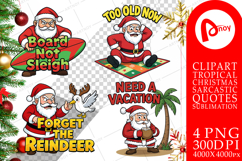 Grumpy Surfer Santa Sublimation Product Image 1