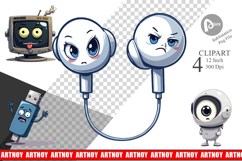 Grumpy Tech Gadgets Clipart Product Image 1