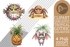 Grumpy Tropical Goth Animal Sublimation Product Image 1