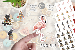 Grumpy Tropical Goth Animal Sticker Product Image 1