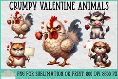 Grumpy Valentine Animals | Sublimation or Print Clipart Product Image 1