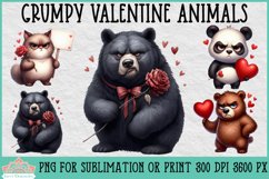 Grumpy Valentine Animals | Sublimation or Print Clipart Product Image 1