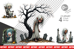 Grumpy White Lady Clipart Product Image 1