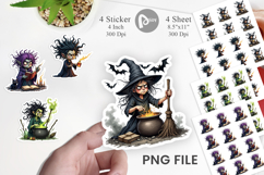 Grumpy Witch Sticker Product Image 1