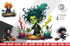 Grumpy Witch Clipart Product Image 1
