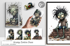 Digital Paper Grumpy Zombie Product Image 1