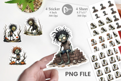 Grumpy Zombie Sticker Product Image 1