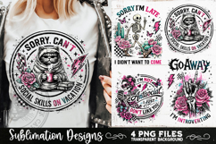 Antisocial Sarcastic PNG Funny Sublimation 4 Designs Product Image 3